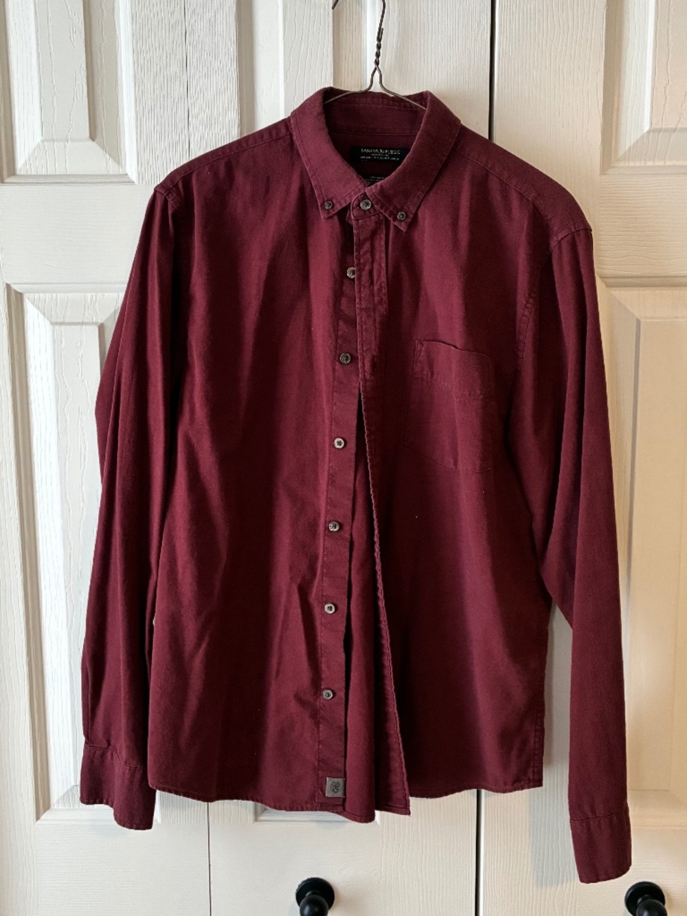 Banana Republic Luxe Flannel Shirt - Burgundy Red - Men's M